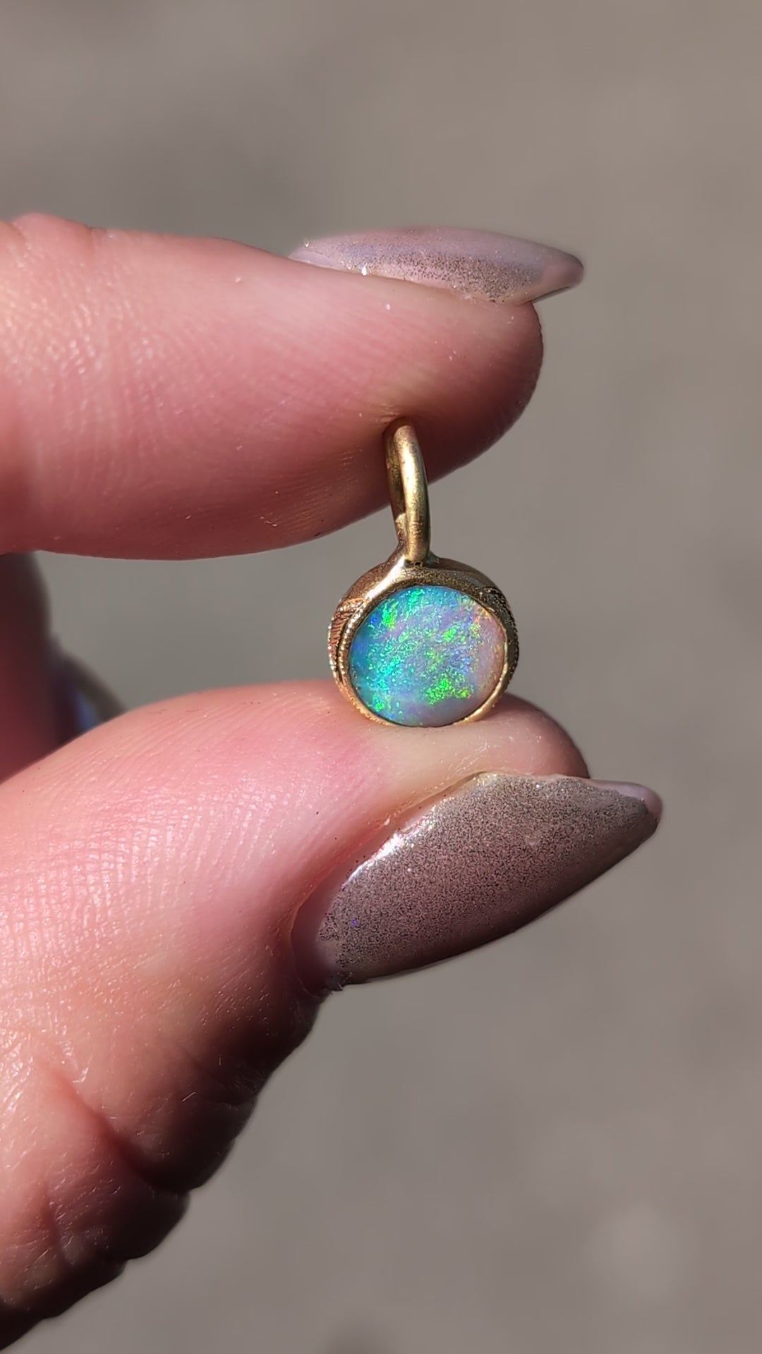 Round Opal Bezel Pendant  - One of a Kind
