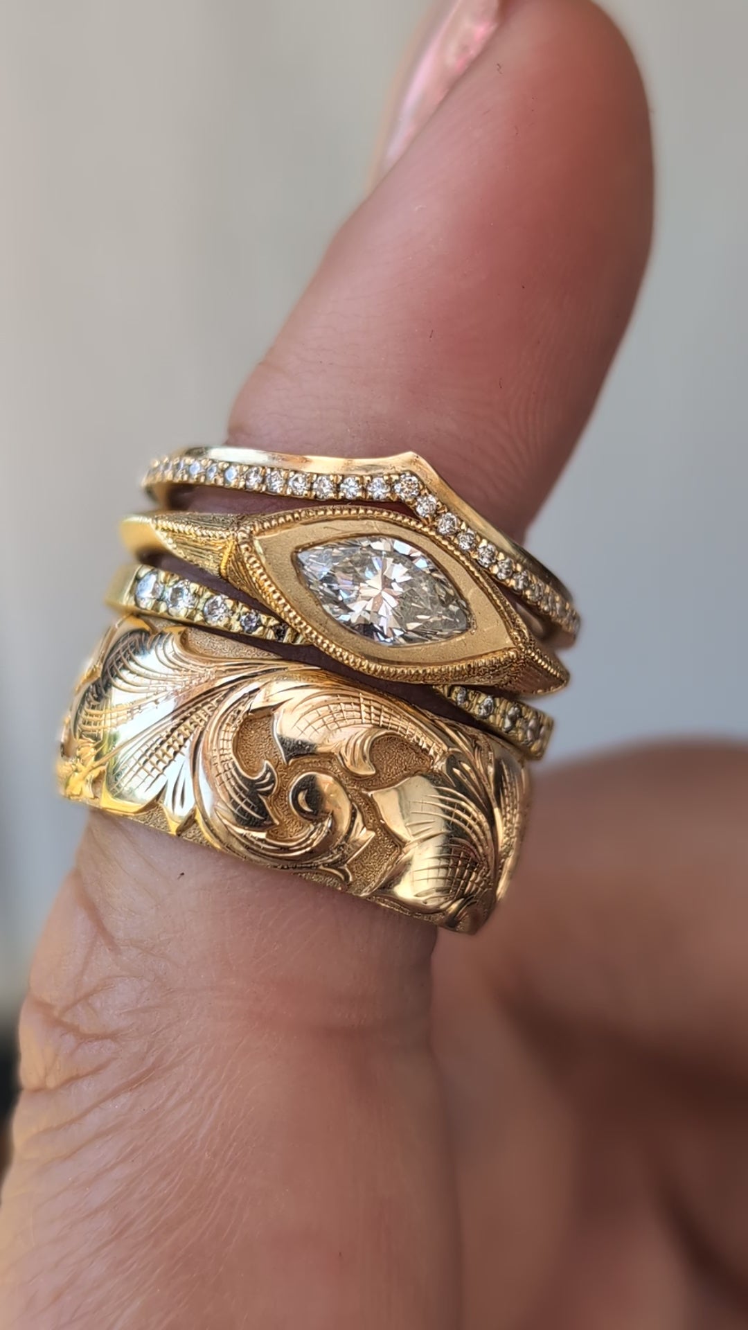 Desert Deco Diamond Marquis Ring #2- One of a Kind