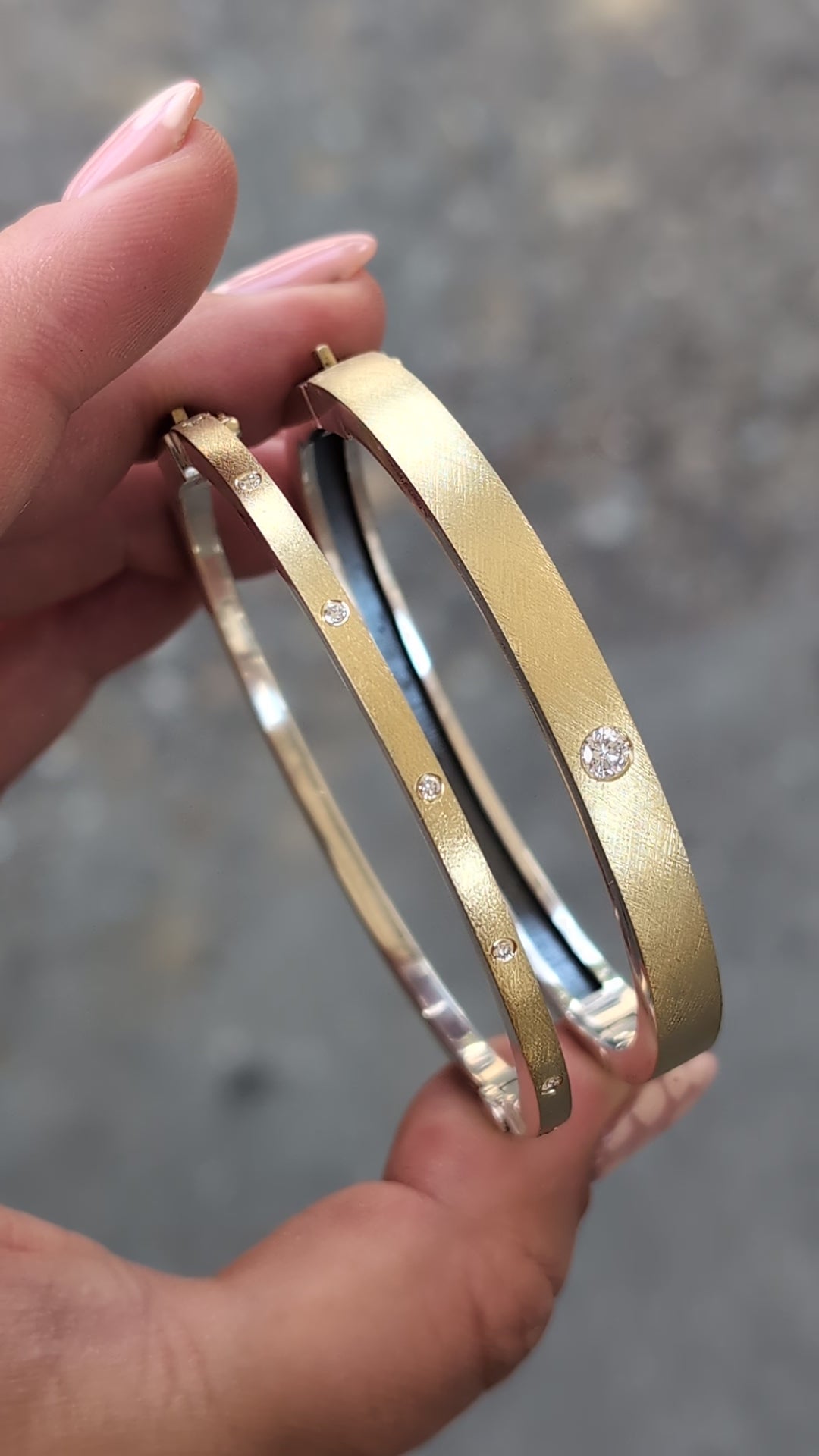 Mixed Metal Valery Diamond Bangle