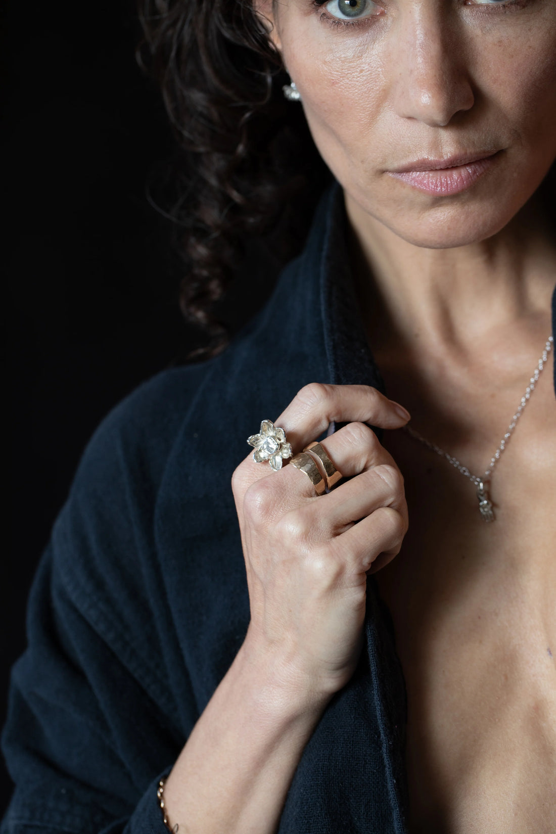 Silver & Turquoise Rora Giant Flower Ring