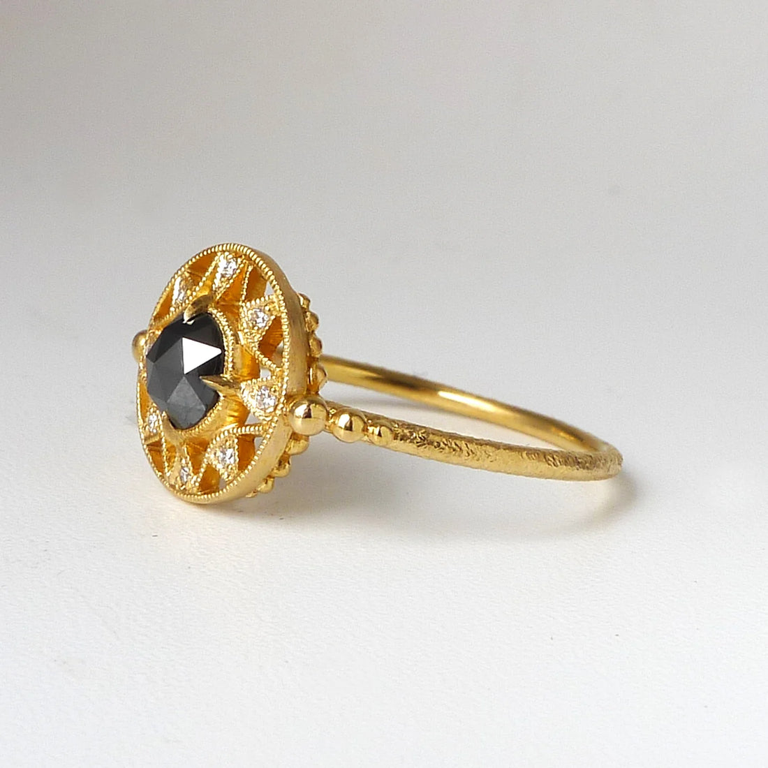 14k Zenith Ring- Black Diamond