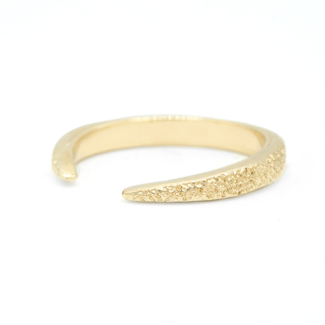 Horseshoe Band in 14k yellow gold with signature sand texture by Erin Cuff Jewelry.