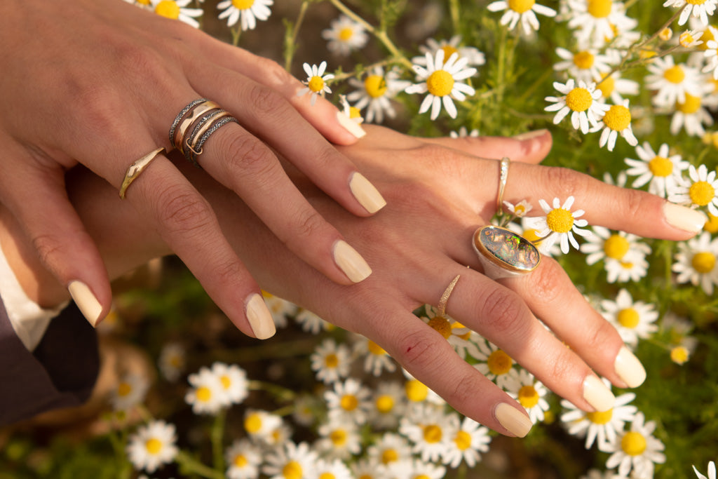 Horseshoe Band - 18k Textured