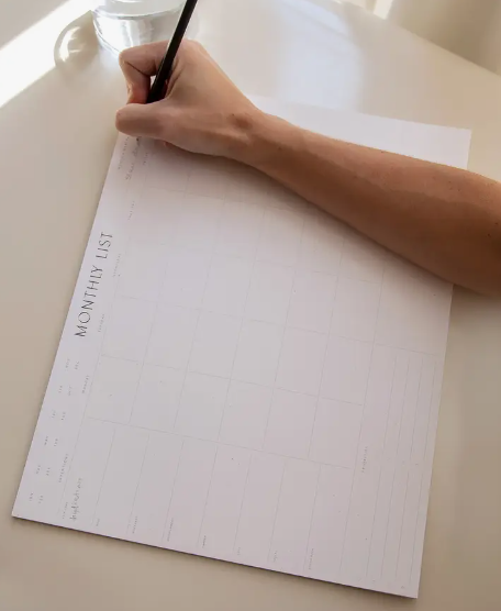 Monthly List Pad