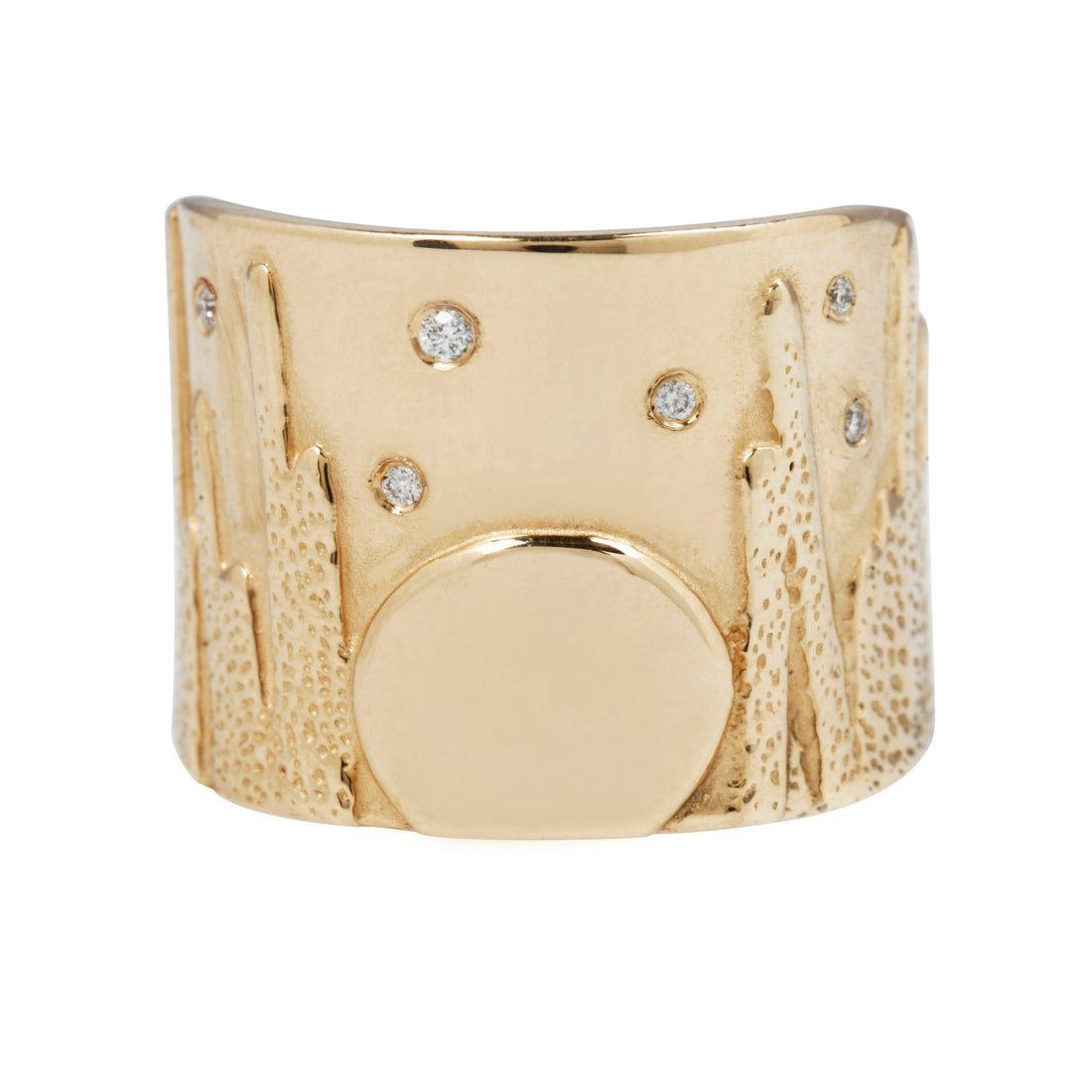Moonrise band - 14k with diamonds - erin cuff jewelry