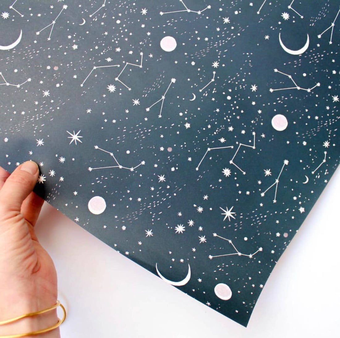 Moon and Stars wrapping paper: Rolls of 3 sheets