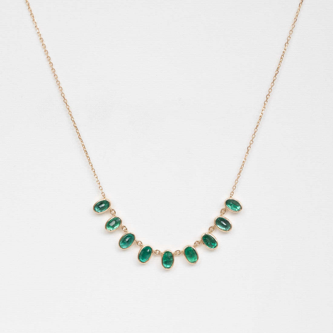14k Multi Emerald Necklace