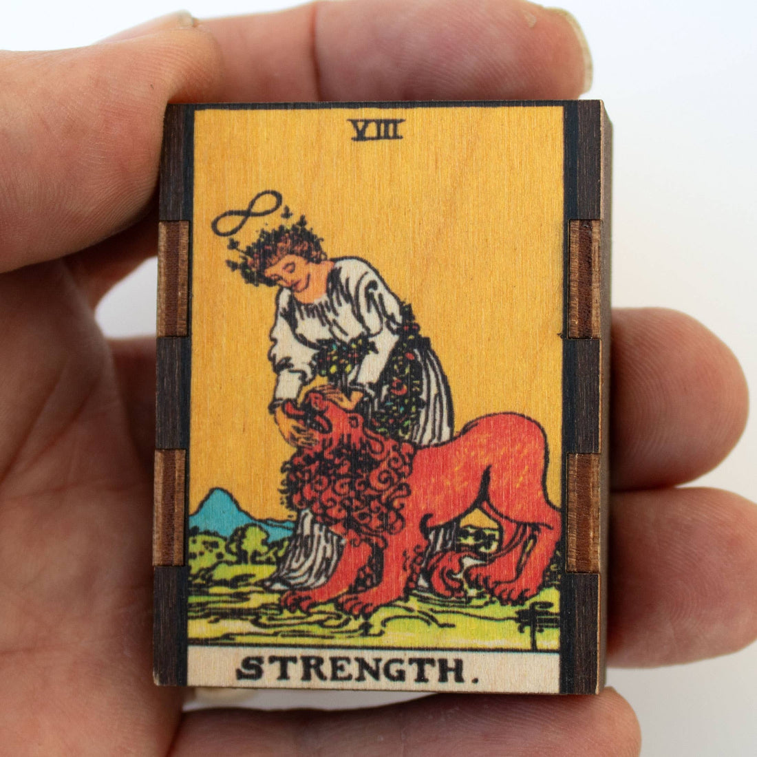 Tarot Strength Wooden Matchbox