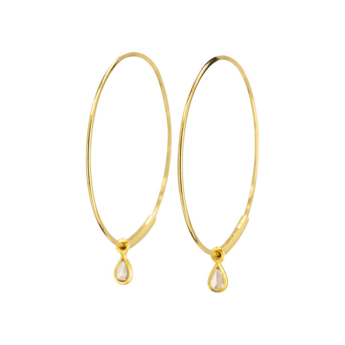 18k Diamond on 14k Hoop Earrings