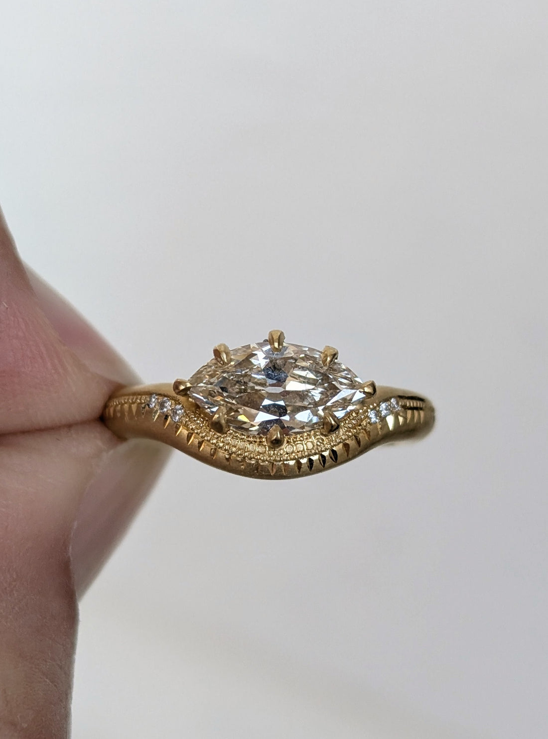 Brigid Marquise Basket Ring - 1.32CT Marquise Diamond