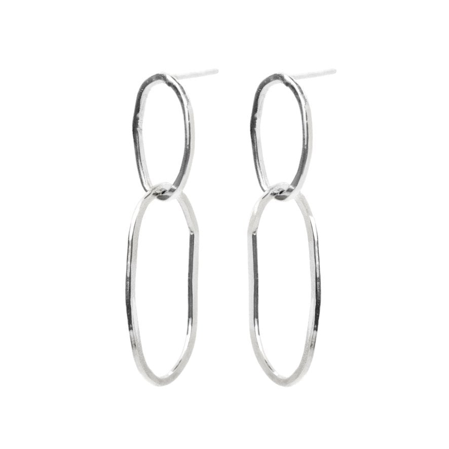 Silver Lula Oval Drop Earrings