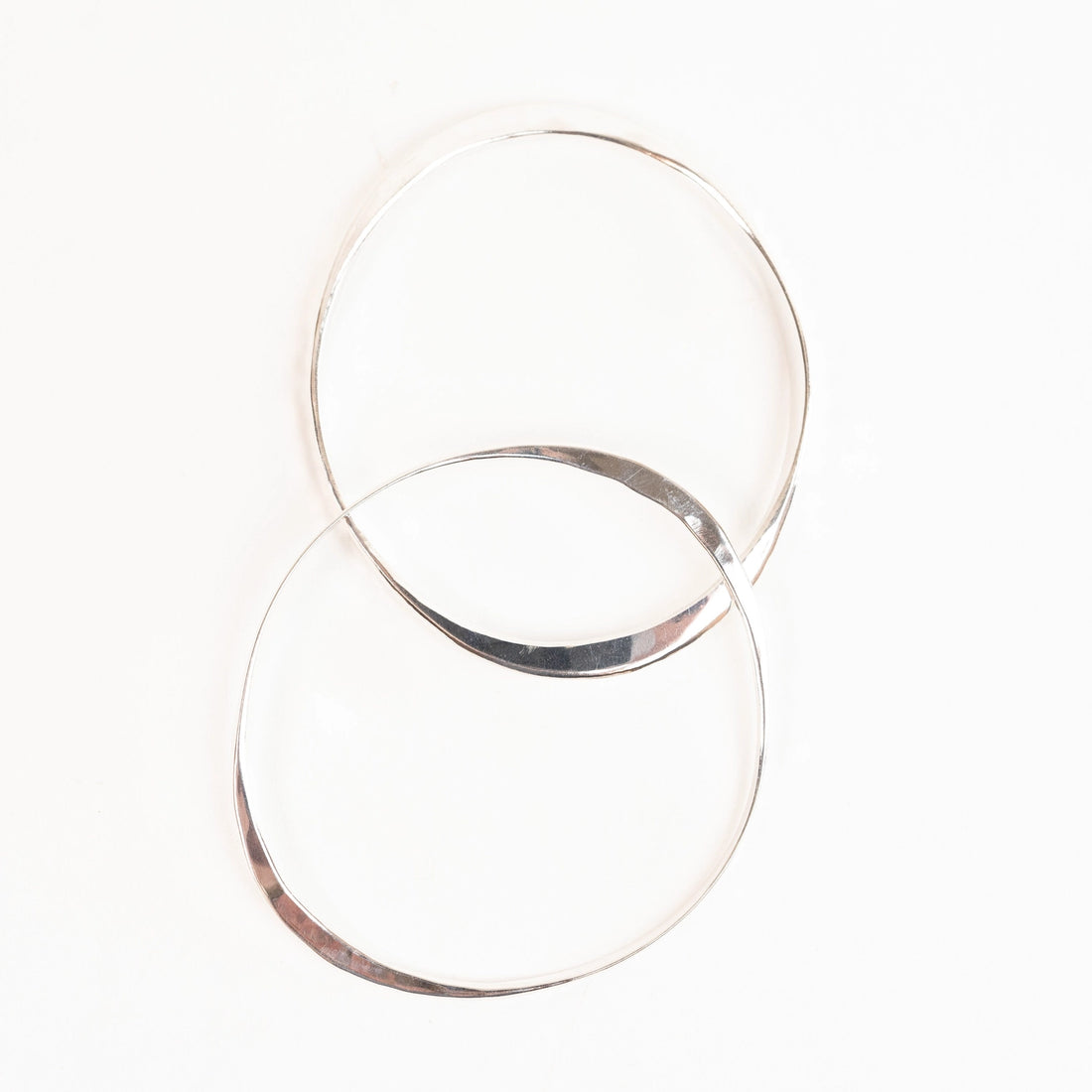 Sterling Silver Oval Bangle - Medium