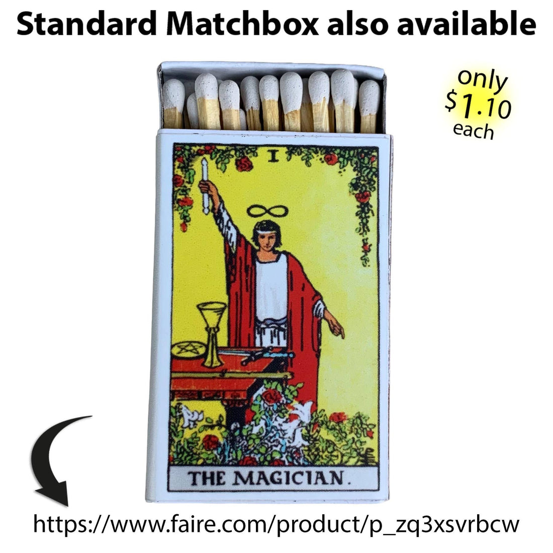 Matches • Tarot Magician Wooden Matchbox • Home Decor