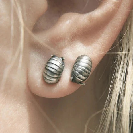 Silver Roly Poly Stud Earrings