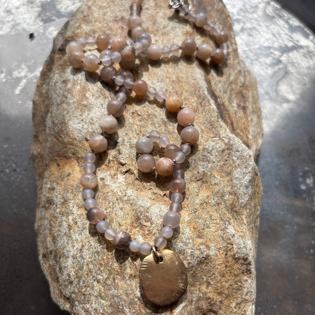 Bronze Luna Beaded Necklace- One of a Kind