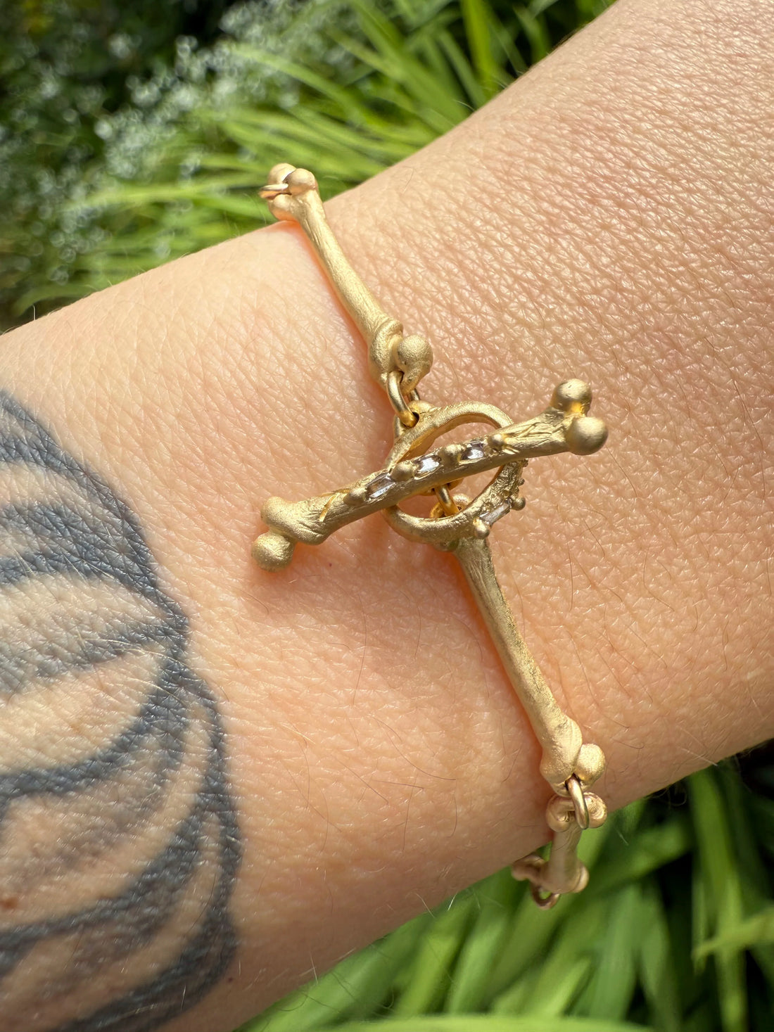 14k Excavation Bone Chain Bracelet