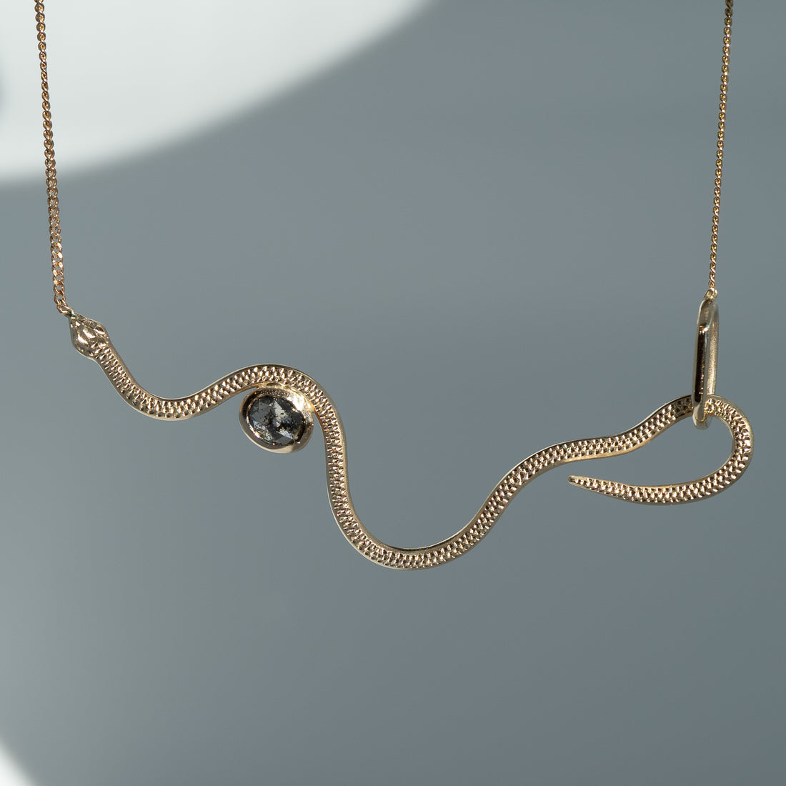 14k Snake Hook Necklace