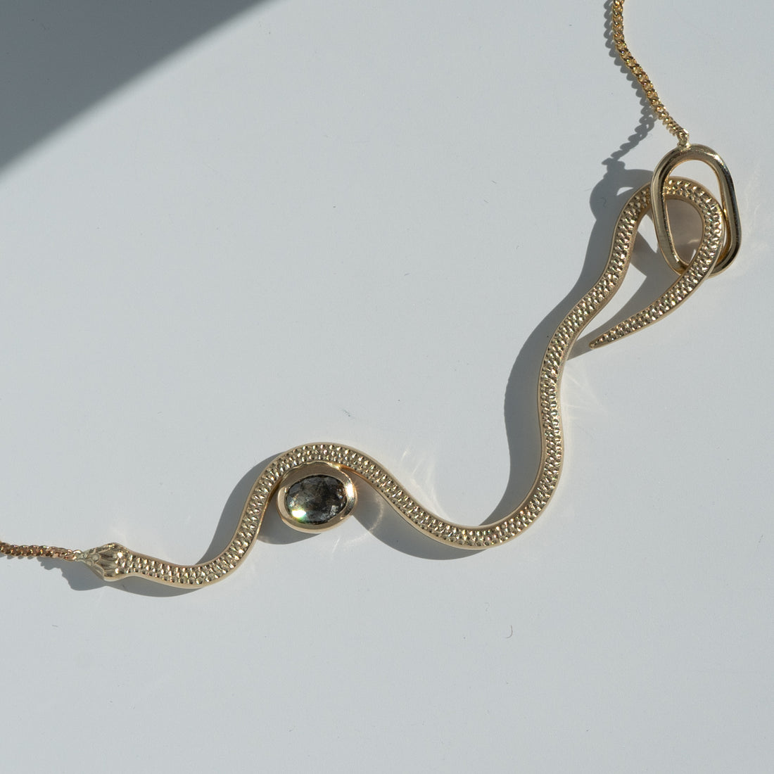 14k Snake Hook Necklace