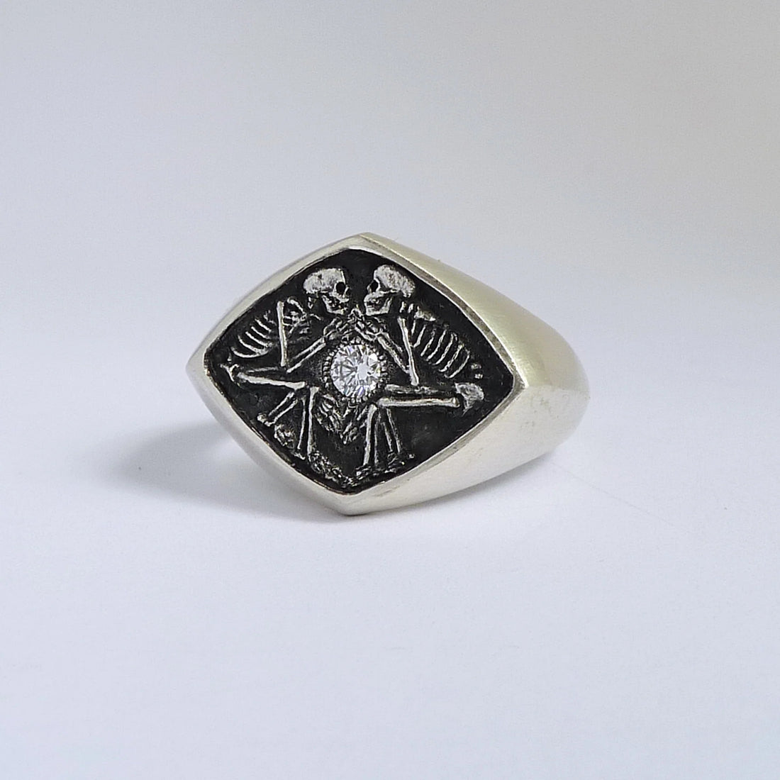 Dulcis Mortem Ring with Oxidized Silver (Wide Band)