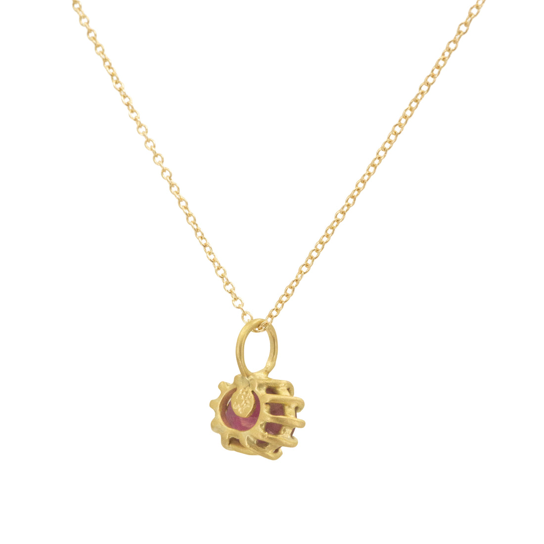 Bright Ruby Basket Pendant - 1.4CT - One of a Kind