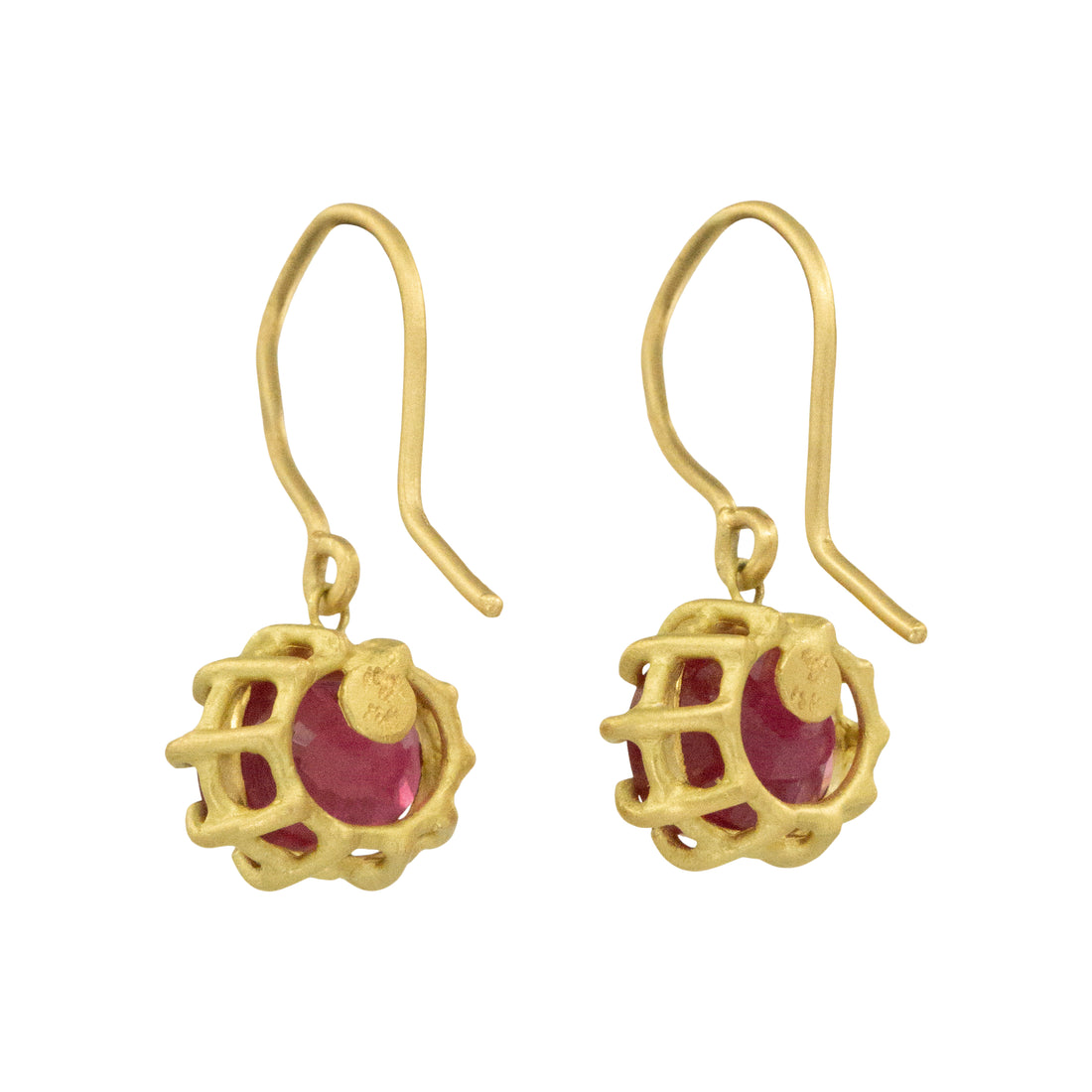 Bright Ruby Drop Earrings