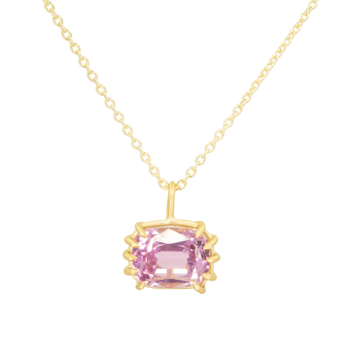 East-West Kunzite Basket Pendant 5.53CT - One of a Kind