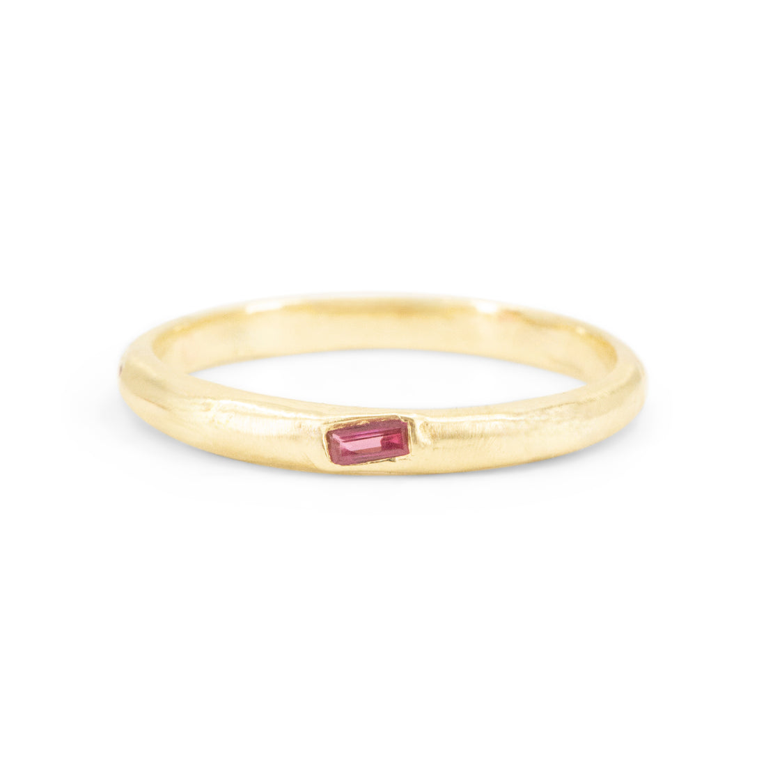 14k Meta Stacker Ring- Ruby