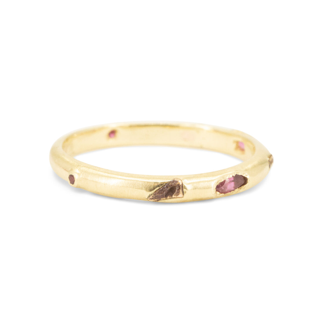 14k Meta Stacker Ring- Ruby