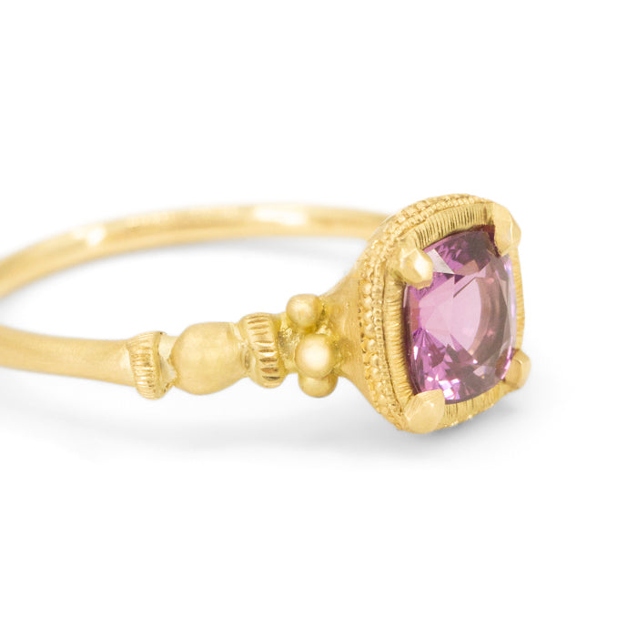 Persephone Anam Cara Solitaire- 1.01CT Cushion Cut Sapphire