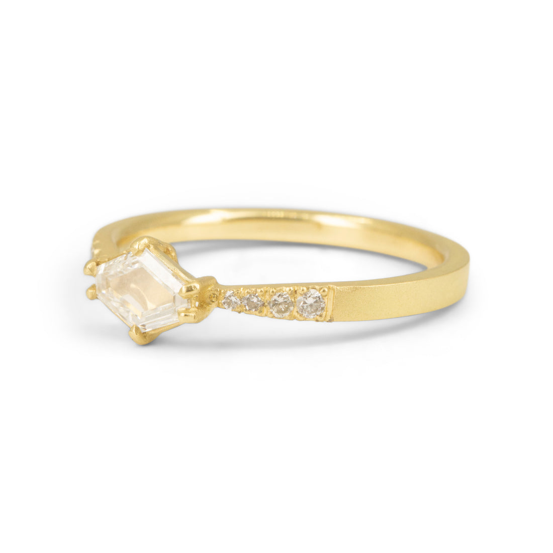 Geometric Step Cut Diamond Horseshoe Ring - One of a Kind