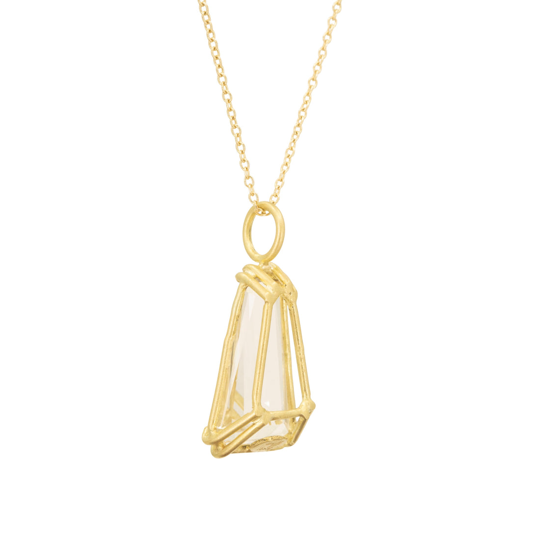 Shield Morganite Basket Pendant 5.3CT - One of a Kind