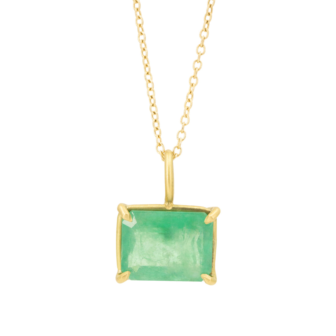 East-West Emerald Basket Pendant 2.58CT - One of a Kind