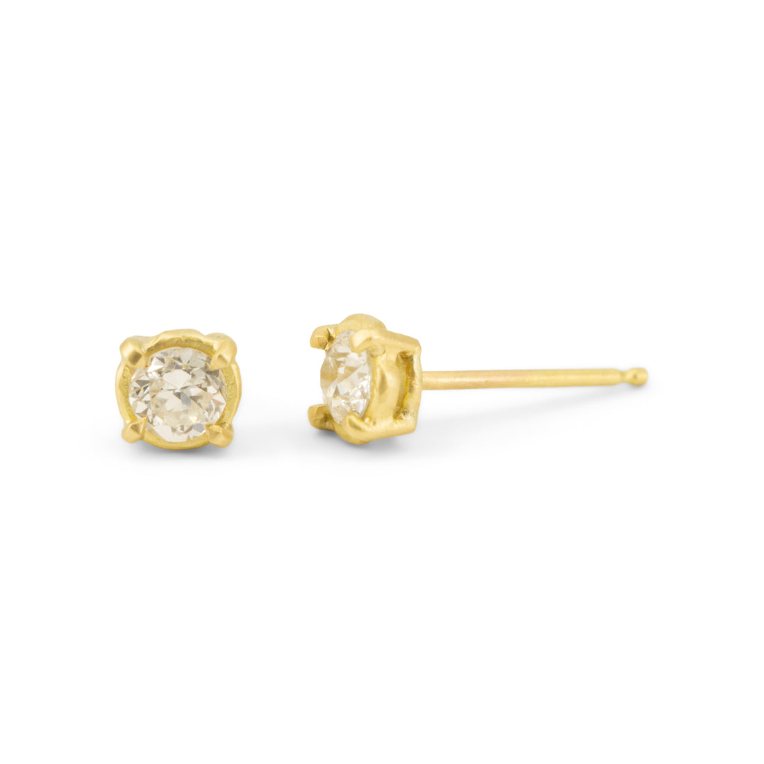 White Diamond Basket Studs