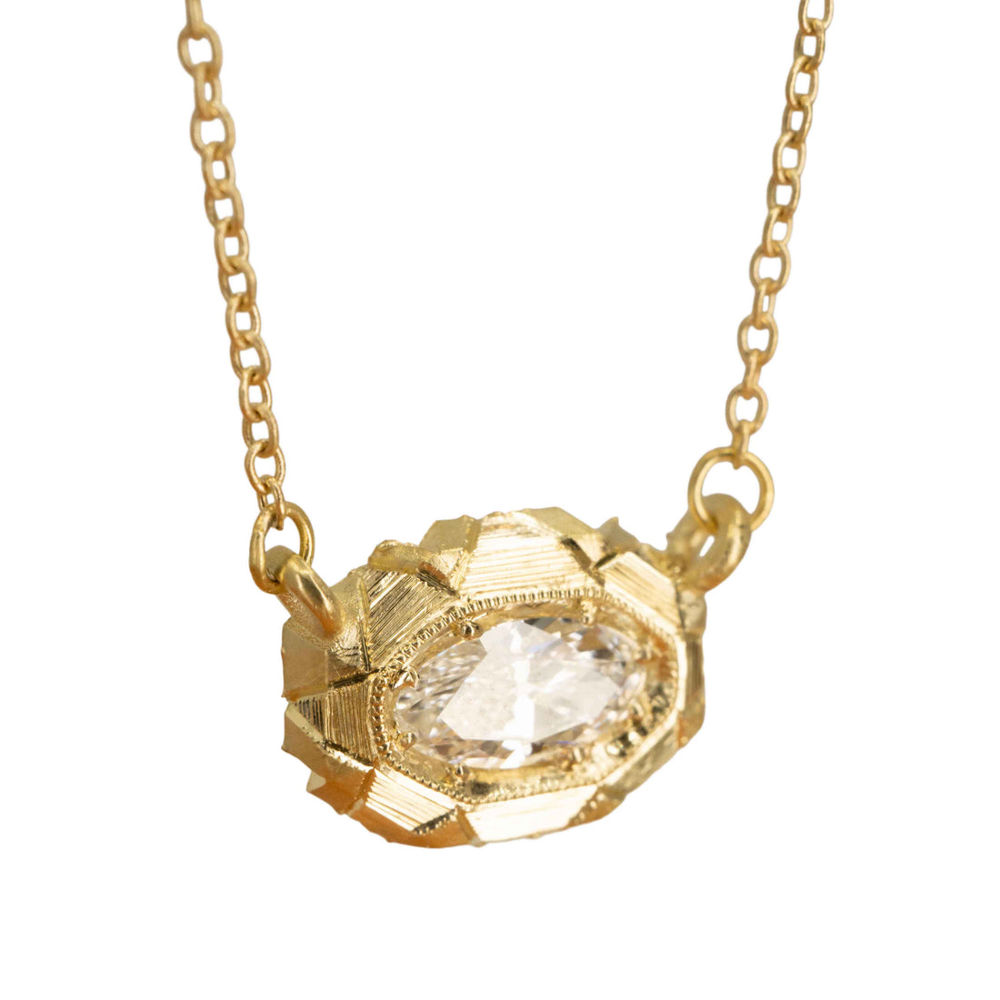 Engraved Torvi Diamond Necklace