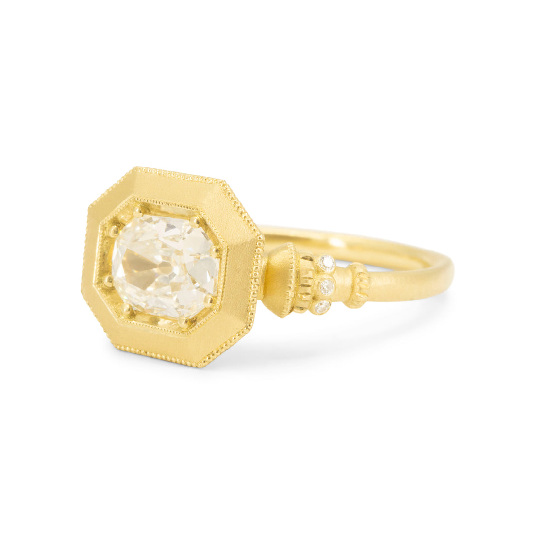 Celestine Pedestal Solitaire - 0.80CT Antique Corner Cut Diamond