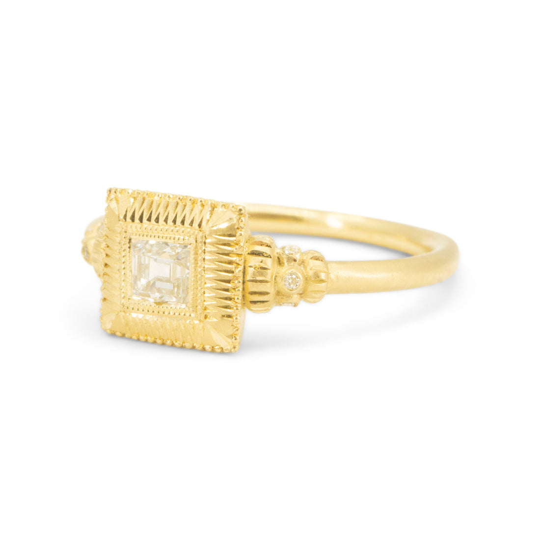 Royal Whipstitch Solitaire - 0.25CT Vintage Carre Cut Diamond