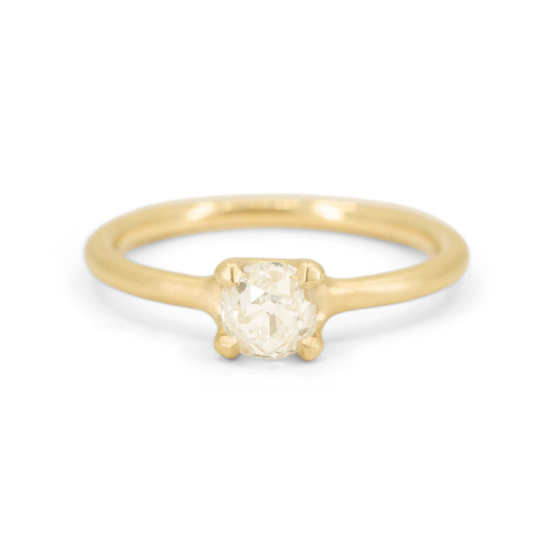 4 Prong Studio Solitaire - 0.59CT Old Mine Cushion Cut Diamond