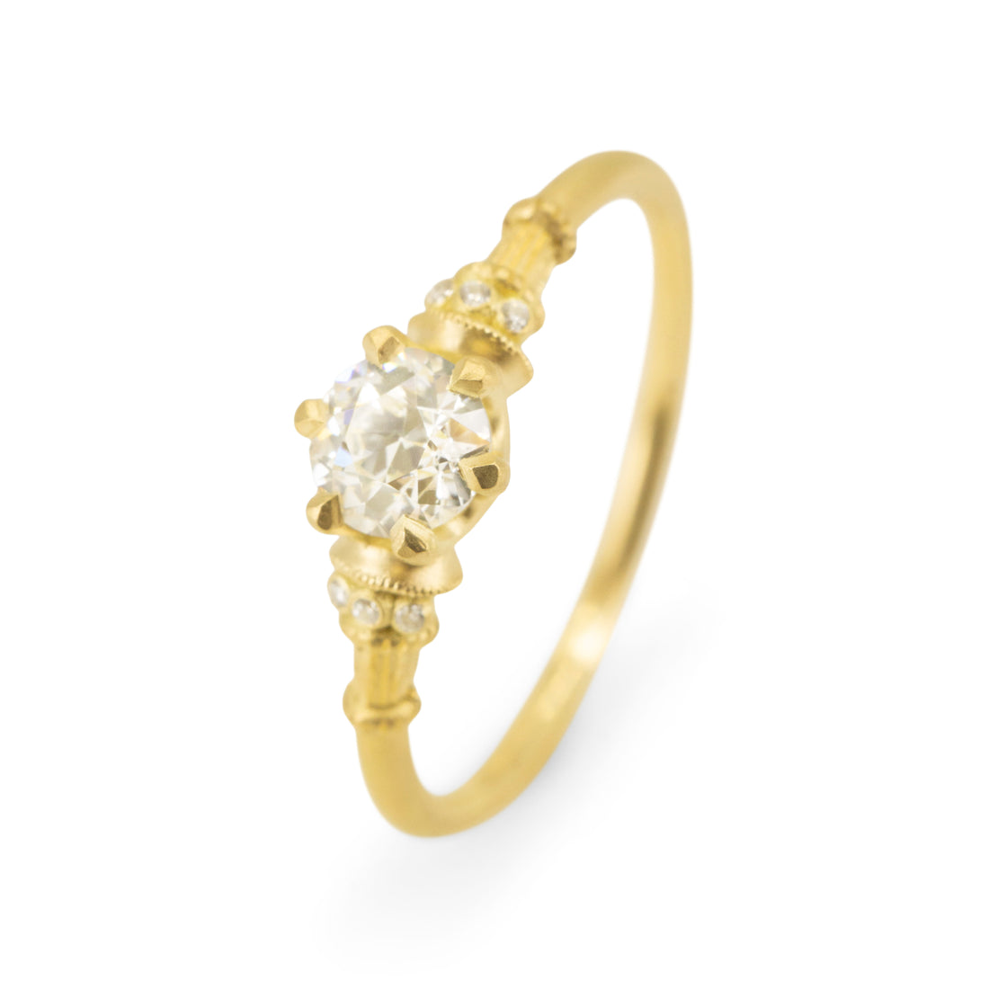 6 Prong Vesta Solitaire - 0.44CT Old European Cut Diamond
