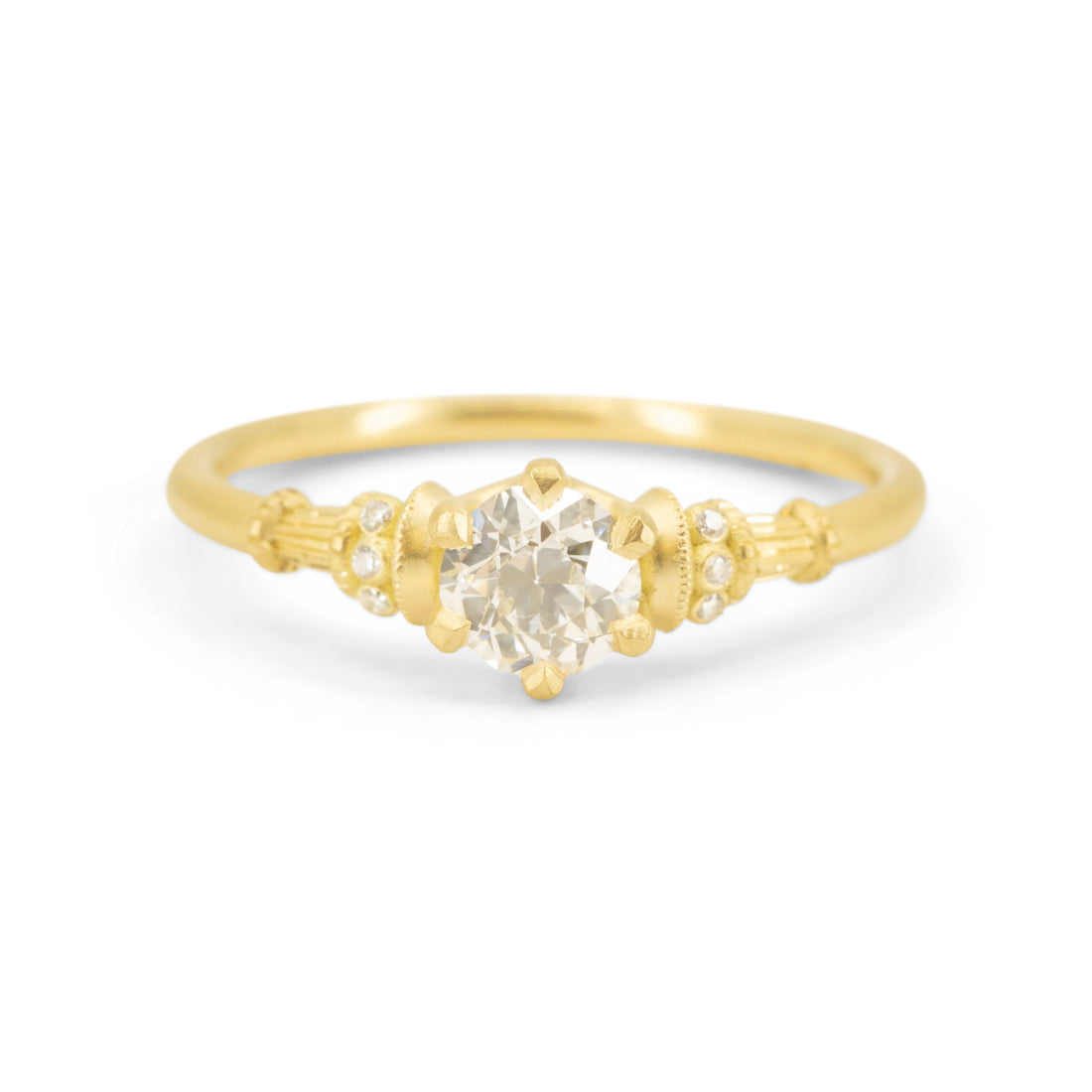 6 Prong Vesta Solitaire - 0.44CT Old European Cut Diamond