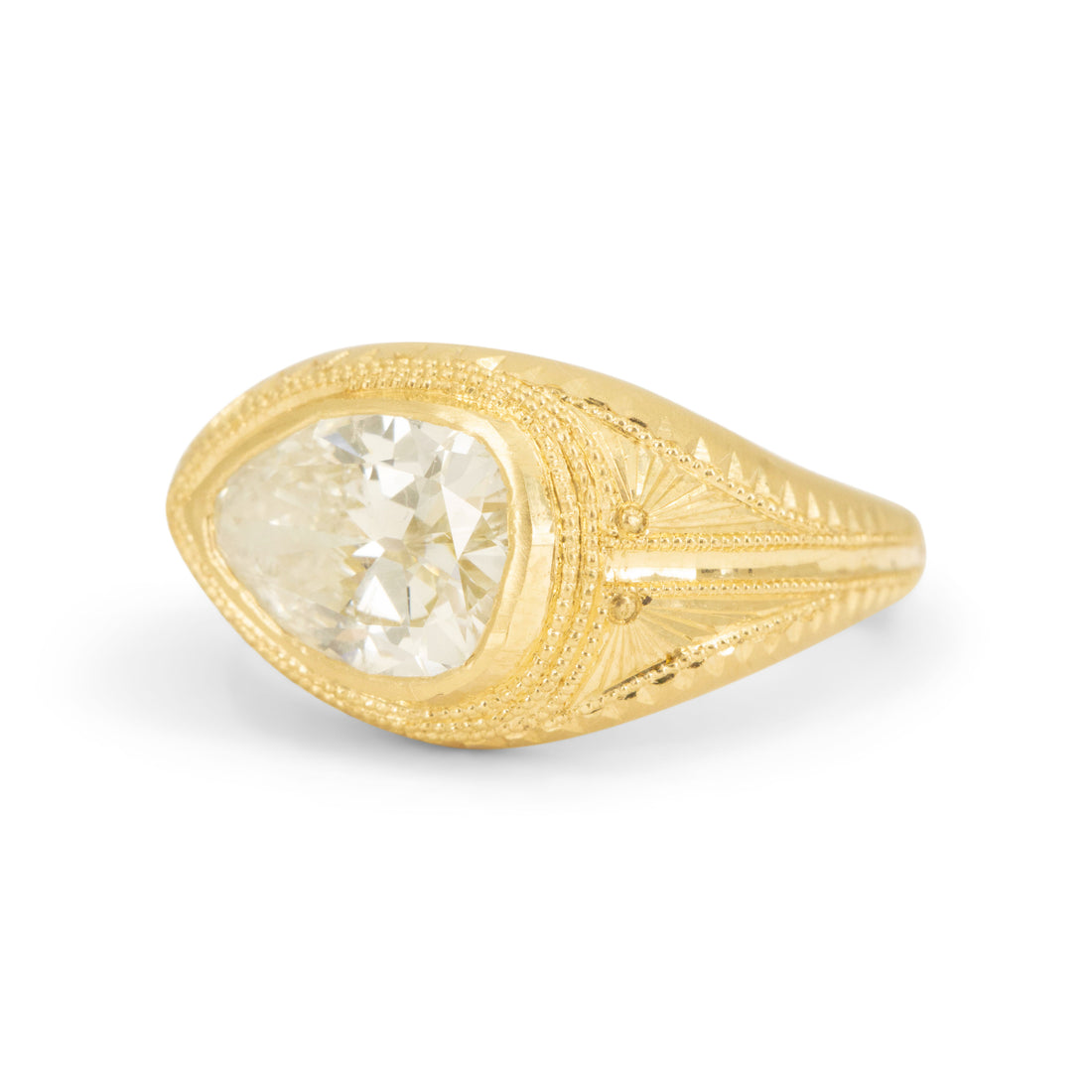 Magna Volta Solitaire- 1.78CT Vintage Pear Diamond