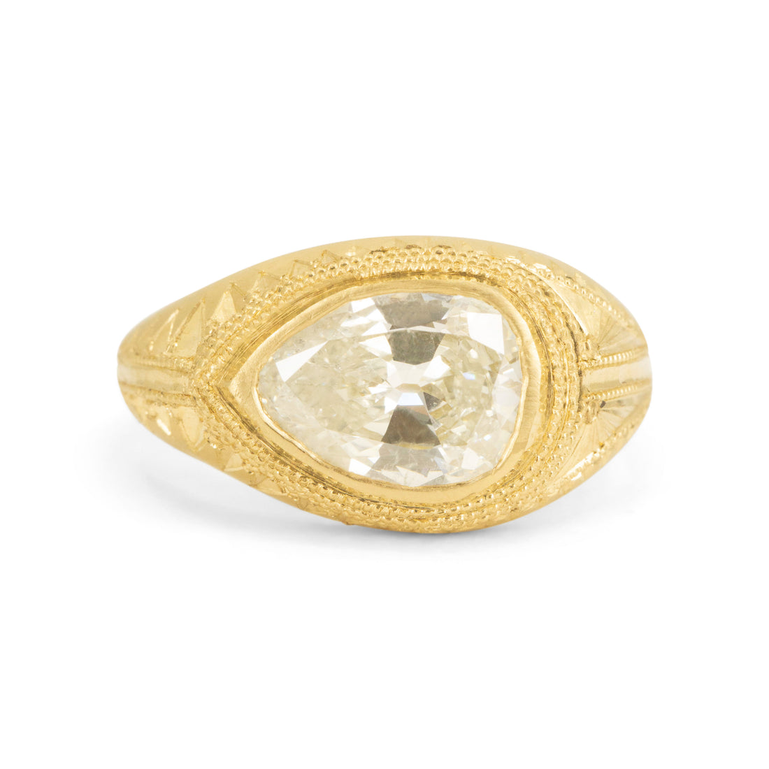 Magna Volta Solitaire- 1.78CT Vintage Pear Diamond
