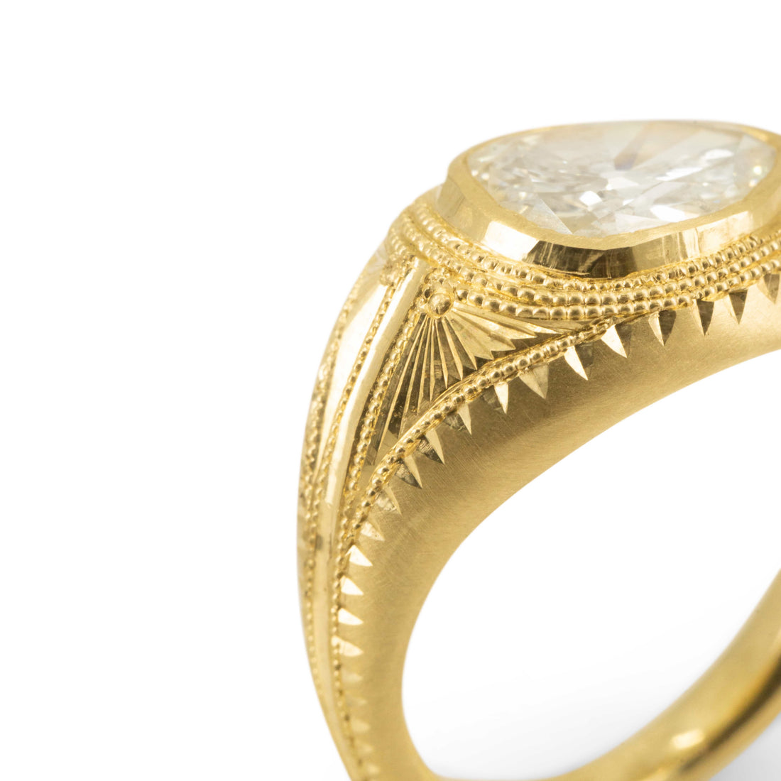 Magna Volta Solitaire- 1.78CT Vintage Pear Diamond