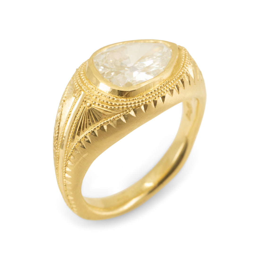 Magna Volta Solitaire- 1.78CT Vintage Pear Diamond