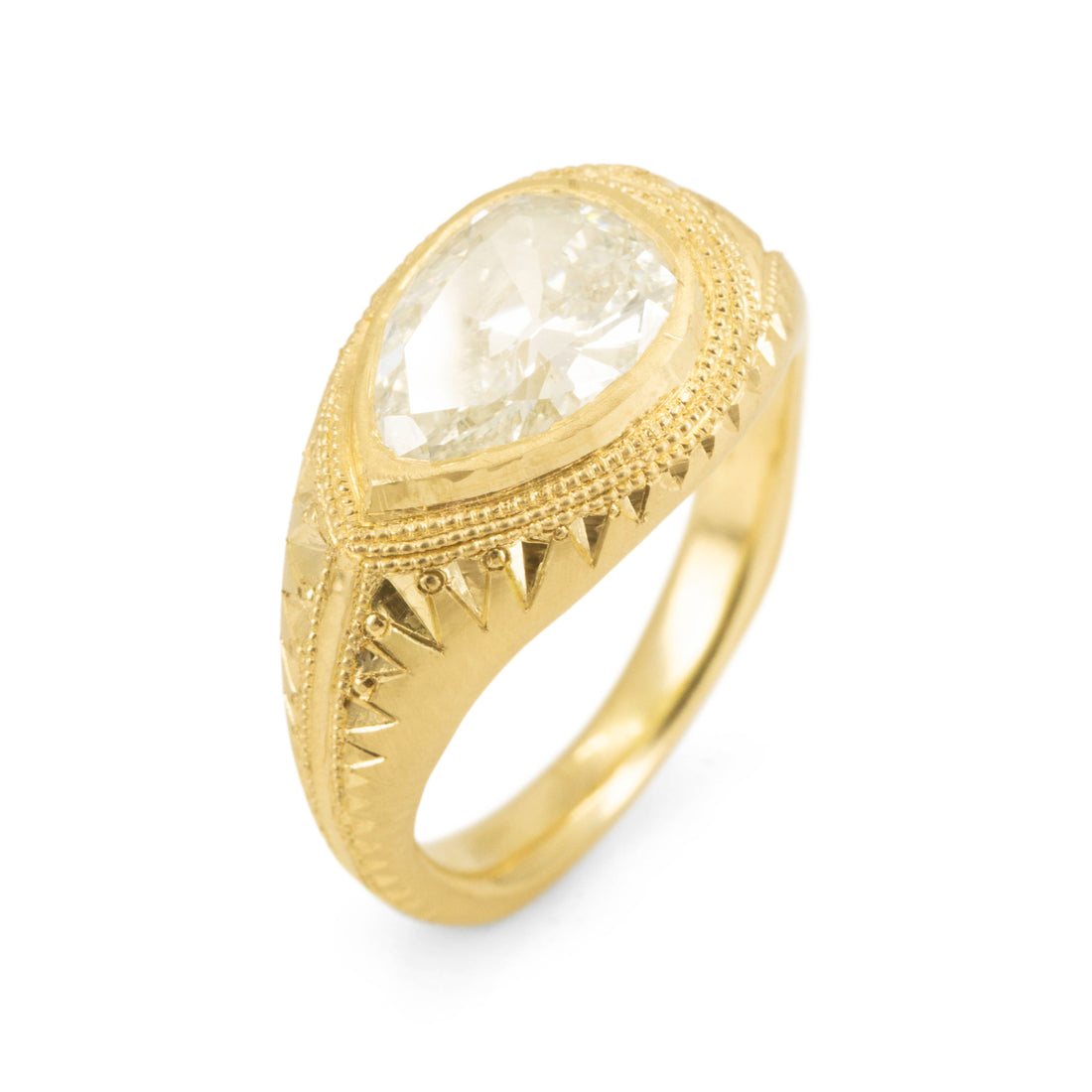 Magna Volta Solitaire- 1.78CT Vintage Pear Diamond