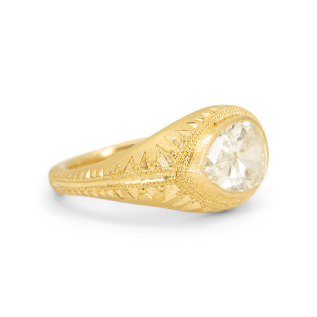 Magna Volta Solitaire- 1.78CT Vintage Pear Diamond
