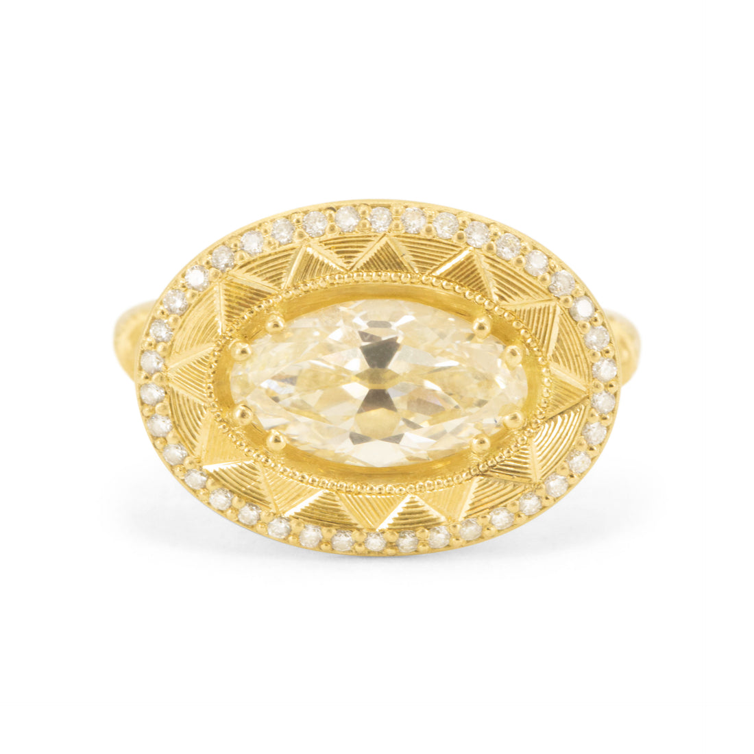 Soleil Levant Pedestal Solitaire - 1.49CT Oval Diamond