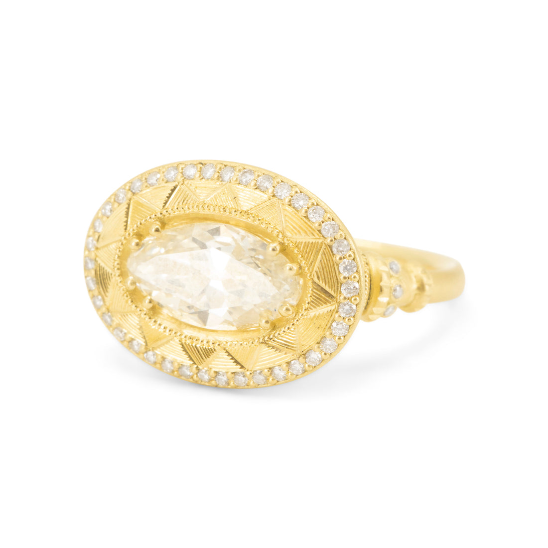 Soleil Levant Pedestal Solitaire - 1.49CT Oval Diamond