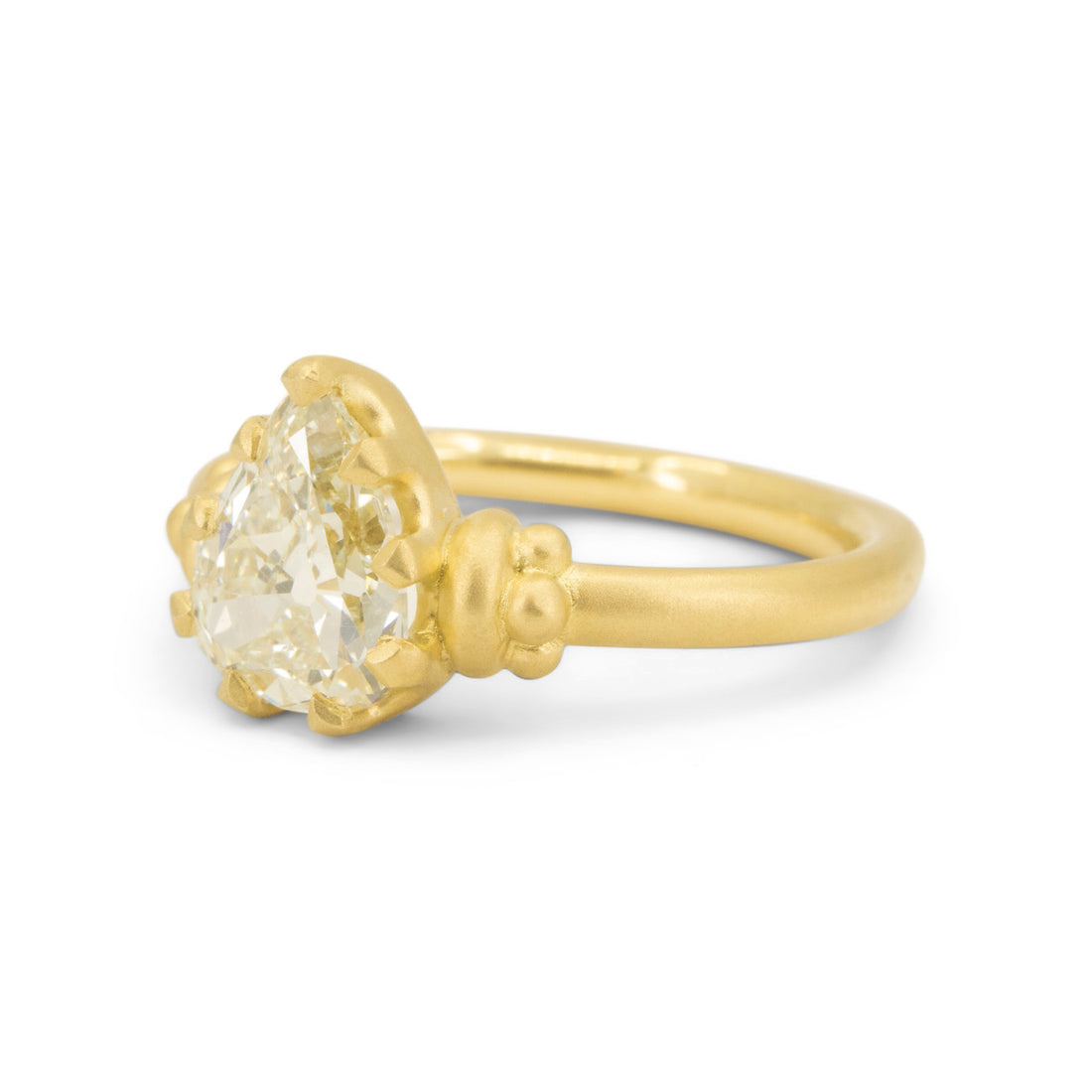 9 Prong Royal Pear Solitaire - 1.50CT Antique Pear Diamond