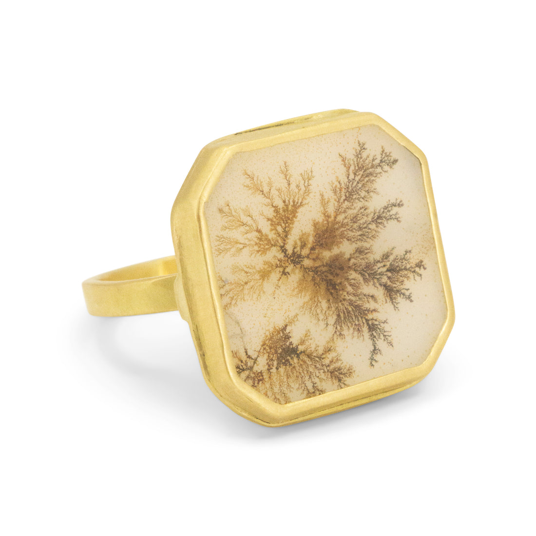 Dendritic Agate Dreamscape Ring - OOAK sample