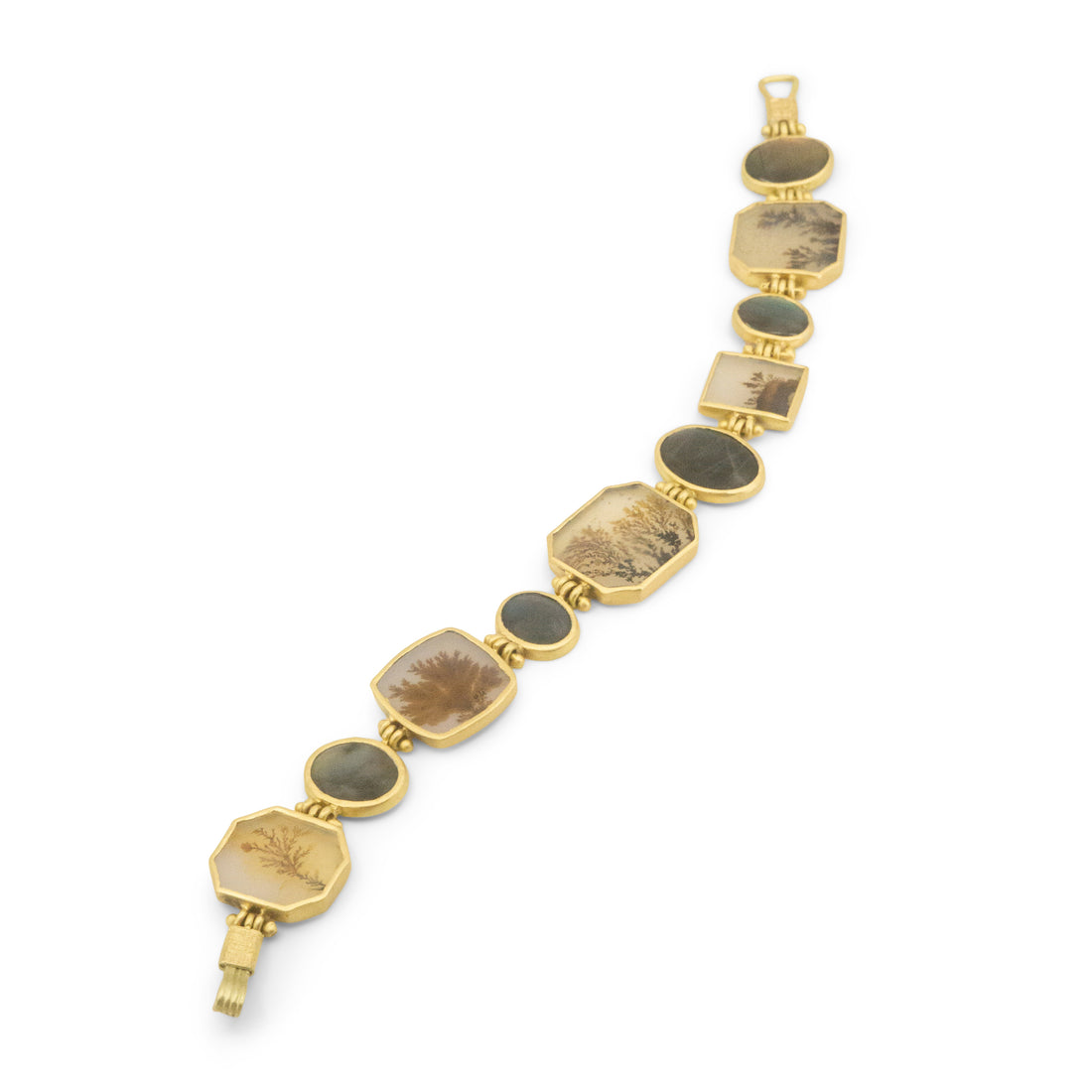 Dendritic Agate & Labradorite Dreamscape Bracelet - OOAK